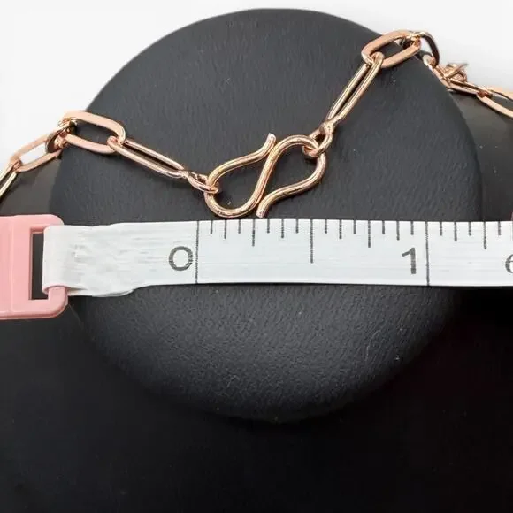 18 inch Copper Paper Clip Chain with Double Hook Clasp Handmade Artisan - Picture 6 of 7